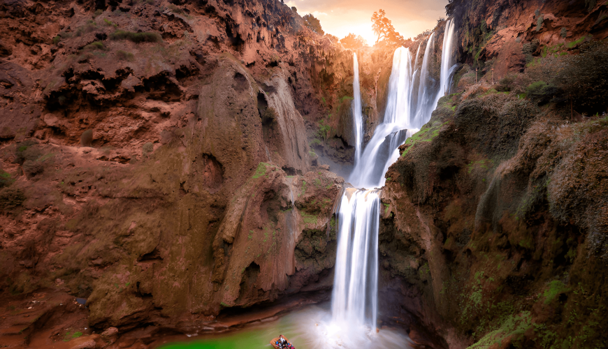 Small group hiking during Marrakech day trips to traditional Berber villages in Atlas Mountains