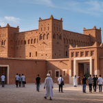 Luxury desert camp experience during Marrakech desert tour with traditional tents under starry Sahara sky