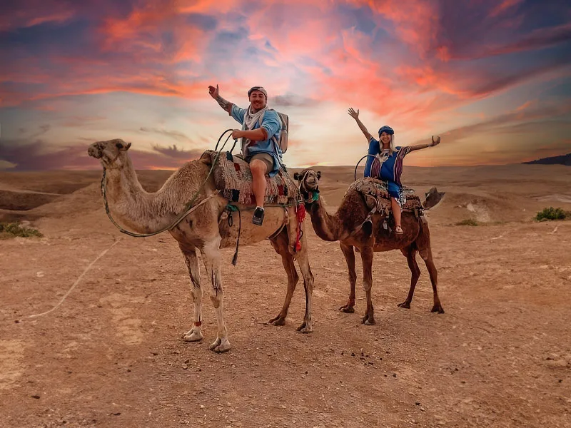 Agafay Desert Tour camel caravan, Atlas Mountains tour