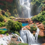 Group enjoying mountain view during Marrakech day trips to Atlas Mountains