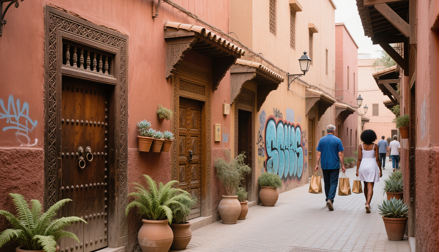 Traveler discovering hidden courtyard among best things to do in Marrakech