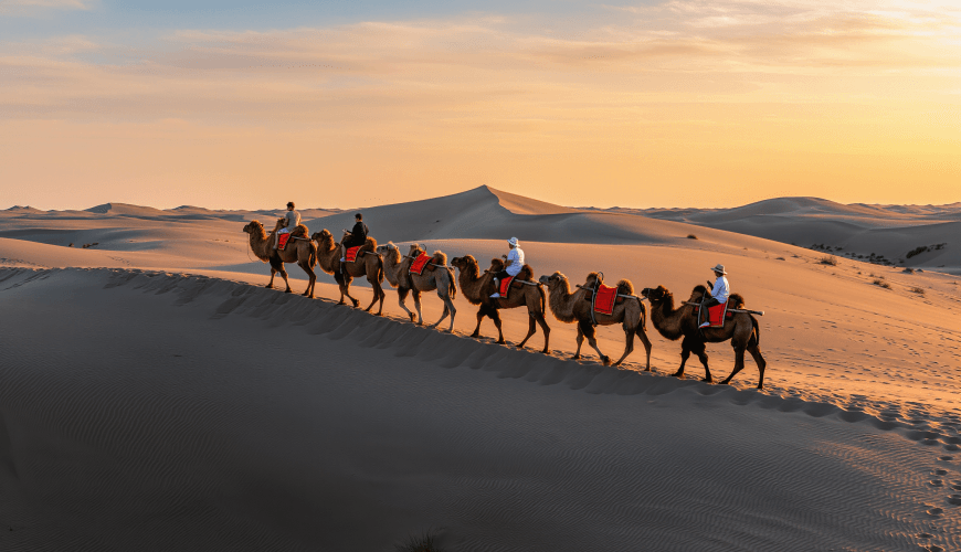 Sunset in the Sahara on a perfectly planned Marrakech desert tour.